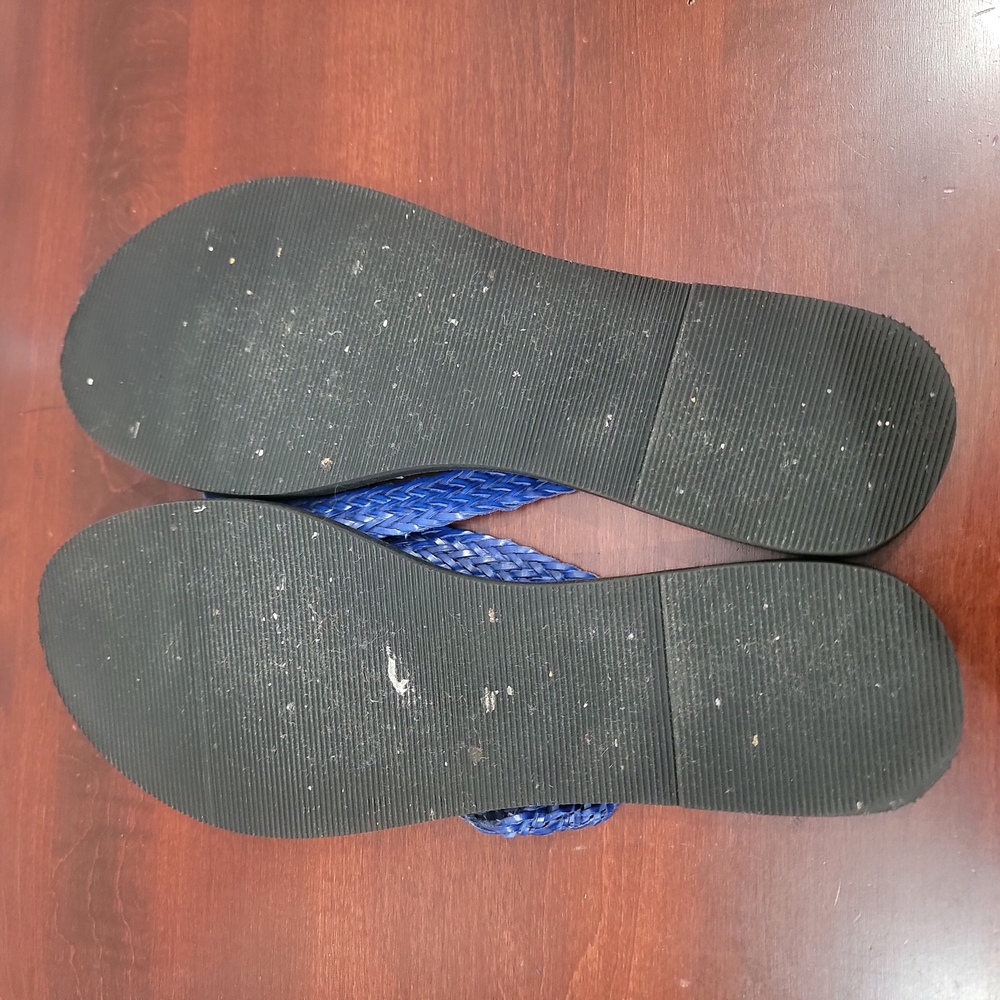 Blue Patterned Flip Flops - Picture 3 of 3